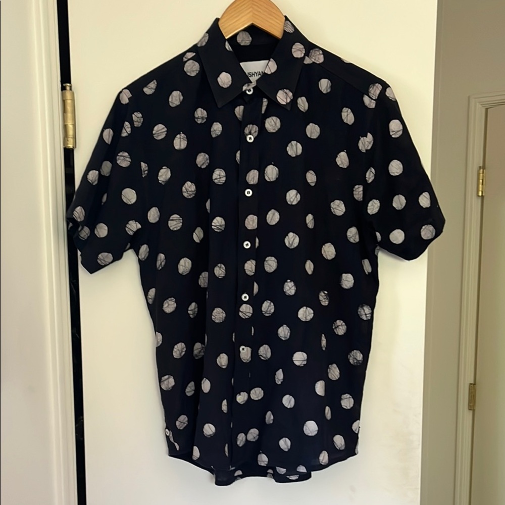 Men's Dushyant Navy Polka Dot Shirt